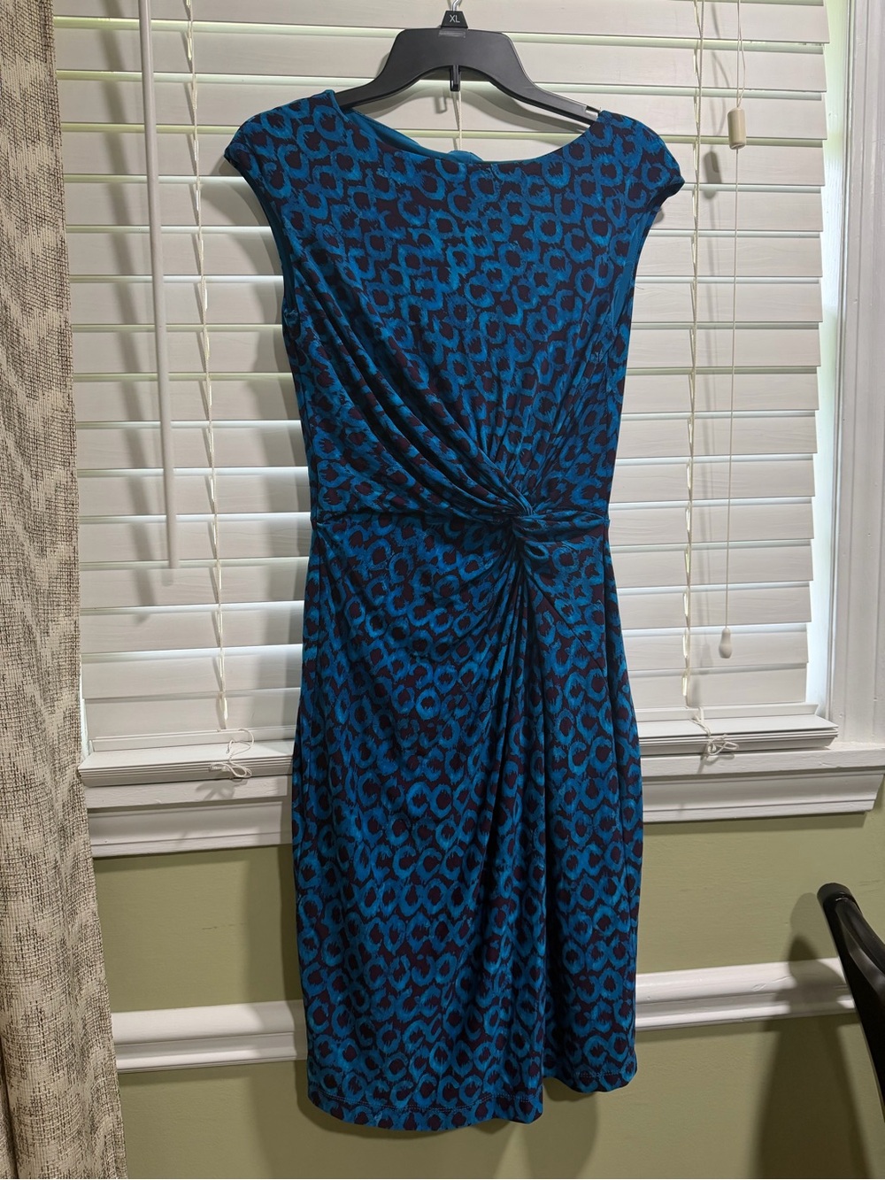 Ralph Lauren Blue & purple Knot-Front Midi Dress